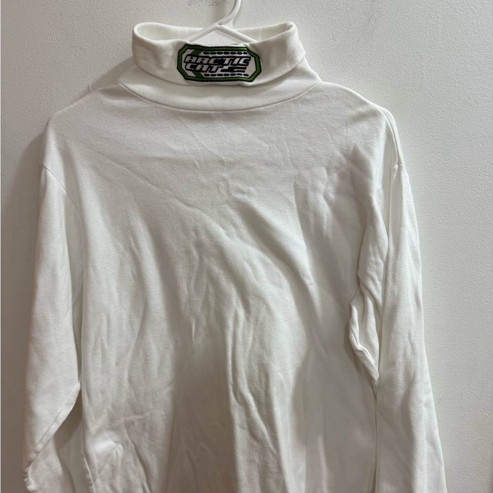 Arctic Cat Genuine Arcticwear White‎ Turtleneck Long Sleeve Shirt Mens Small